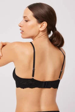 Sujetador con aro con relleno encaje negro<Ysabel Mora New