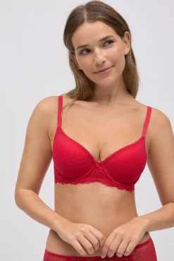 Sujetador con aro con relleno encaje rojo<Ysabel Mora Outlet