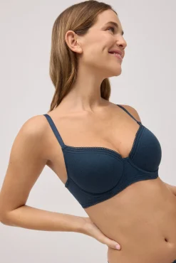 Sujetador con aro con relleno canalé con encaje copas B y C<Ysabel Mora Best