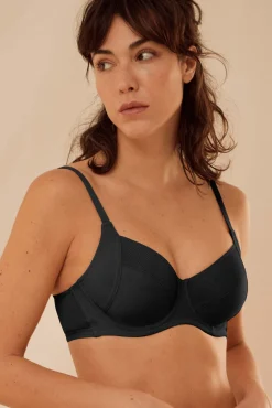 Sujetador de capacidad con aro sin relleno negro<Ysabel Mora Hot