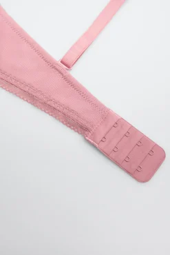 Sujetador push-up canalé con encaje copa B<Ysabel Mora New