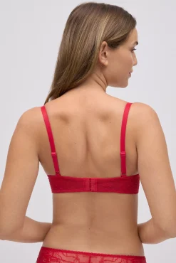 Sujetador push-up con aro encaje rojo<Ysabel Mora New