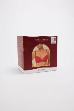 Sujetador push-up con aro encaje rojo<Ysabel Mora New