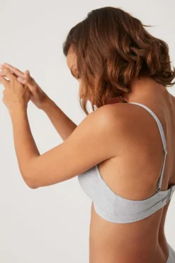 Sujetador sin aro con relleno algodón y modal gris<Ysabel Mora Sale