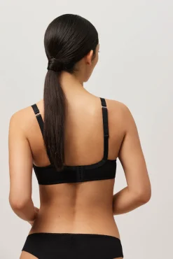 Sujetador sin aro con relleno algodón orgánico copas C y D negro<Ysabel Mora Best