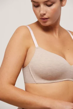 Sujetador sin aro con relleno algodón orgánico copas C y D beige<Ysabel Mora Sale