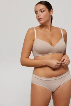 Sujetador sin aro con relleno algodón orgánico copas C y D beige<Ysabel Mora Sale