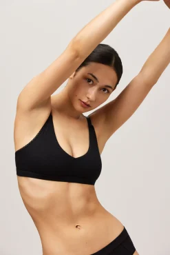 Sujetador sin aro con relleno algodón orgánico negro<Ysabel Mora