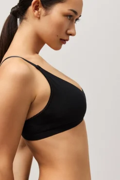Sujetador sin aro con relleno algodón orgánico negro<Ysabel Mora