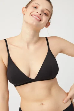 Sujetador sin aro con relleno algodón y modal negro<Ysabel Mora New