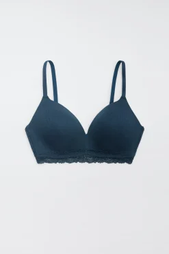 Sujetador sin aro con relleno canalé con encaje copa B<Ysabel Mora Hot