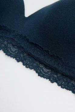 Sujetador sin aro con relleno canalé con encaje copa B<Ysabel Mora Hot