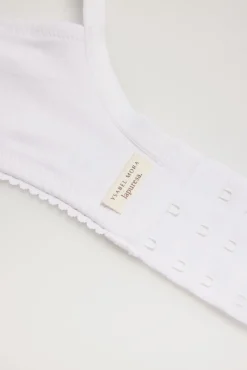 Sujetador sin aro con relleno algodón orgánico copas C y D blanco<Ysabel Mora Online