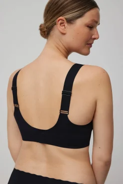 Sujetador sin aro con tirantes anchos y push-up ligero negro<Ysabel Mora Clearance