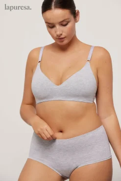 Sujetador sin aro push-up algodón orgánico gris<Ysabel Mora Clearance