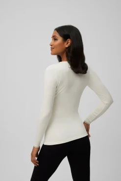 TÉRMICO Camiseta control de temperatura detalle encaje manga larga marfil<Ysabel Mora Best