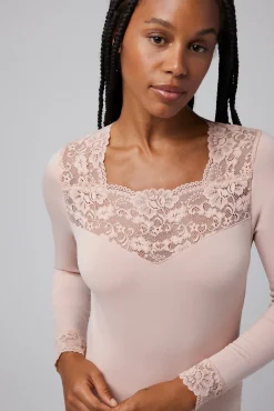 TÉRMICO Camiseta encaje manga larga nude<Ysabel Mora Hot