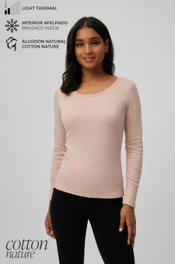 TÉRMICO LIGERO Camiseta algodón manga larga cuello redondo<Ysabel Mora Outlet