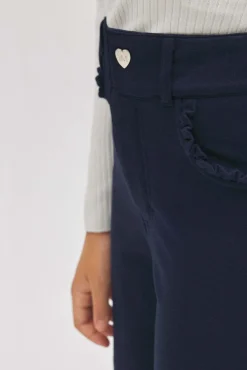 TÉRMICO LIGERO Pantalón niña afelpado ancho detalle bolsillos marino<Ysabel Mora Sale