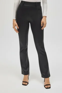 TÉRMICO Pantalón afelpado elástico efecto piel flare negro<Ysabel Mora Outlet