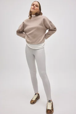 TÉRMICO Pantalón afelpado elástico efecto piel skinny marfil<Ysabel Mora New