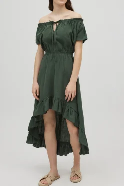 Vestido asimétrico verde<Ysabel Mora Online