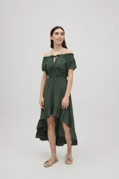 Vestido asimétrico verde<Ysabel Mora Online