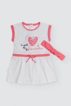 Vestido bebé sin mangas y bandana Framboise<Ysabel Mora Online