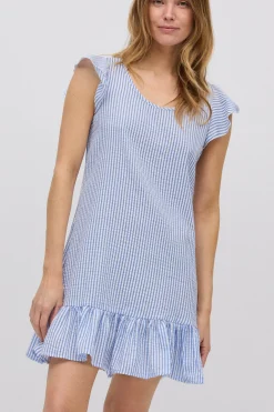 Vestido corto anudado espalda estampado rayas<Ysabel Mora Best