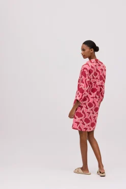 Vestido corto camisero manga larga estampado<Ysabel Mora Sale