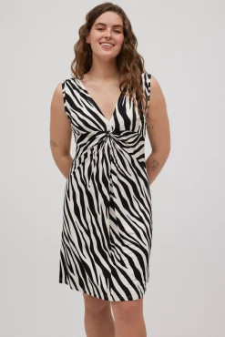 Vestido corto con nudo animal print<Ysabel Mora Best