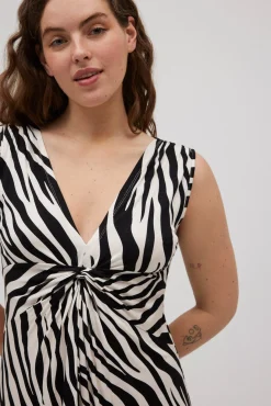 Vestido corto con nudo animal print<Ysabel Mora Best