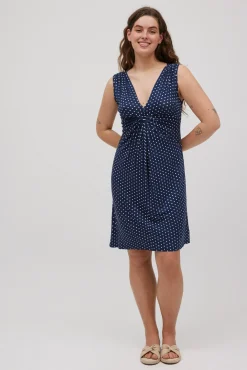 Vestido corto con nudo estampado lunares<Ysabel Mora Best