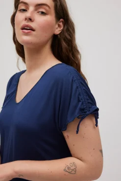 Vestido corto detalle mangas marino<Ysabel Mora New