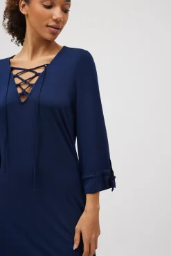 Vestido corto manga larga marino<Ysabel Mora Hot