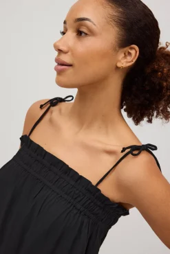 Vestido corto tirantes anudados liso<Ysabel Mora Online