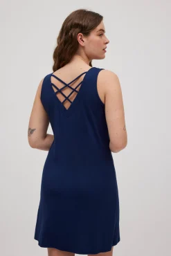 Vestido corto tirantes marino<Ysabel Mora