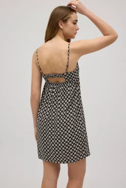 Vestido corto tirantes regulables estampado flores blanco y negro<Ysabel Mora Clearance