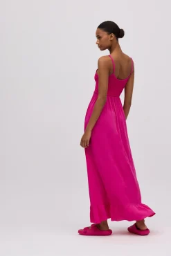 Vestido largo nido de abeja fucsia<Ysabel Mora Sale