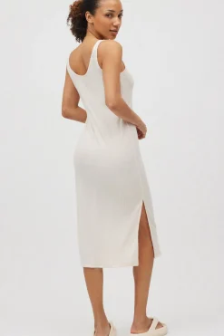 Vestido midi tirantes aberturas marfil<Ysabel Mora Best