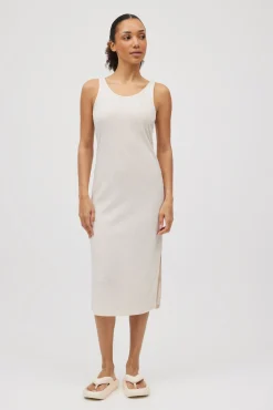 Vestido midi tirantes aberturas marfil<Ysabel Mora Best