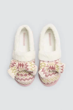 Zapatillas cerradas de casa detalle lazo estampado étnico<Ysabel Mora Outlet