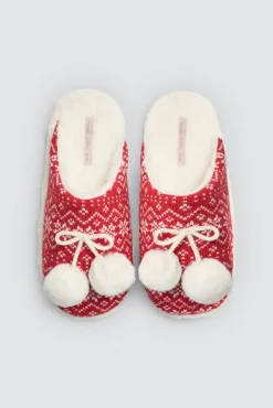 Zapatillas casa mujer Navidad pompones<Ysabel Mora Online