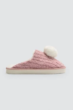 Zapatillas de casa aterciopeladas detalle pompón<Ysabel Mora Online