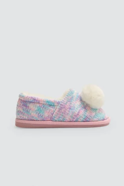 Zapatillas de casa coloridas con pompón y tejido trenzado<Ysabel Mora Sale