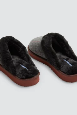 Zapatillas de casa cuadros con pelo<Ysabel Mora New