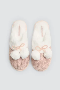 Zapatillas de casa detalle doble pompón<Ysabel Mora