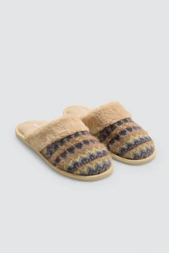 Zapatillas de casa pelo estampado étnico<Ysabel Mora Sale