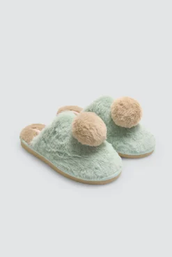 Zapatillas de casa pompones y pelo suave<Ysabel Mora Discount