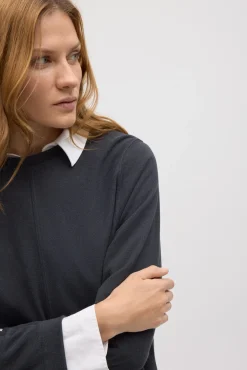 Jersey cálido cuello redondo con textura<Ysabel Mora Clearance